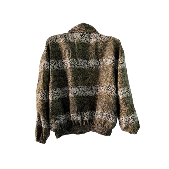 Stunt Sports Vintage Silk Bomber Cheetah Print Jacket - Picture 2 of 4